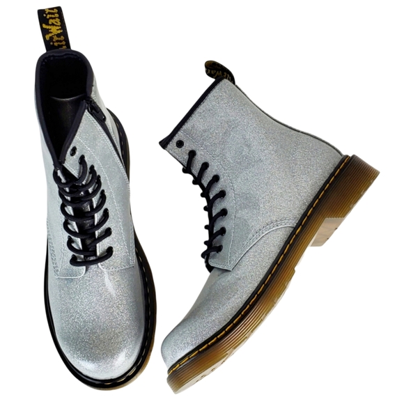 dr martens glitter silver